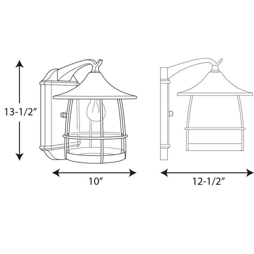 Progress Lighting Prairie Collection Brushed Glass Outdoor Wall Lantern Light
