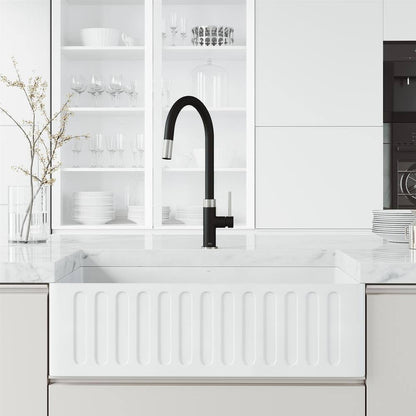 VIGO Bristol Pull-Down Sprayer Kitchen Faucet in Stainless and Black
