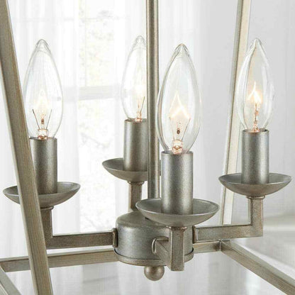 Home Decorators Weyburn 4-Light Antique Silver Leaf Farmhouse Chandelier