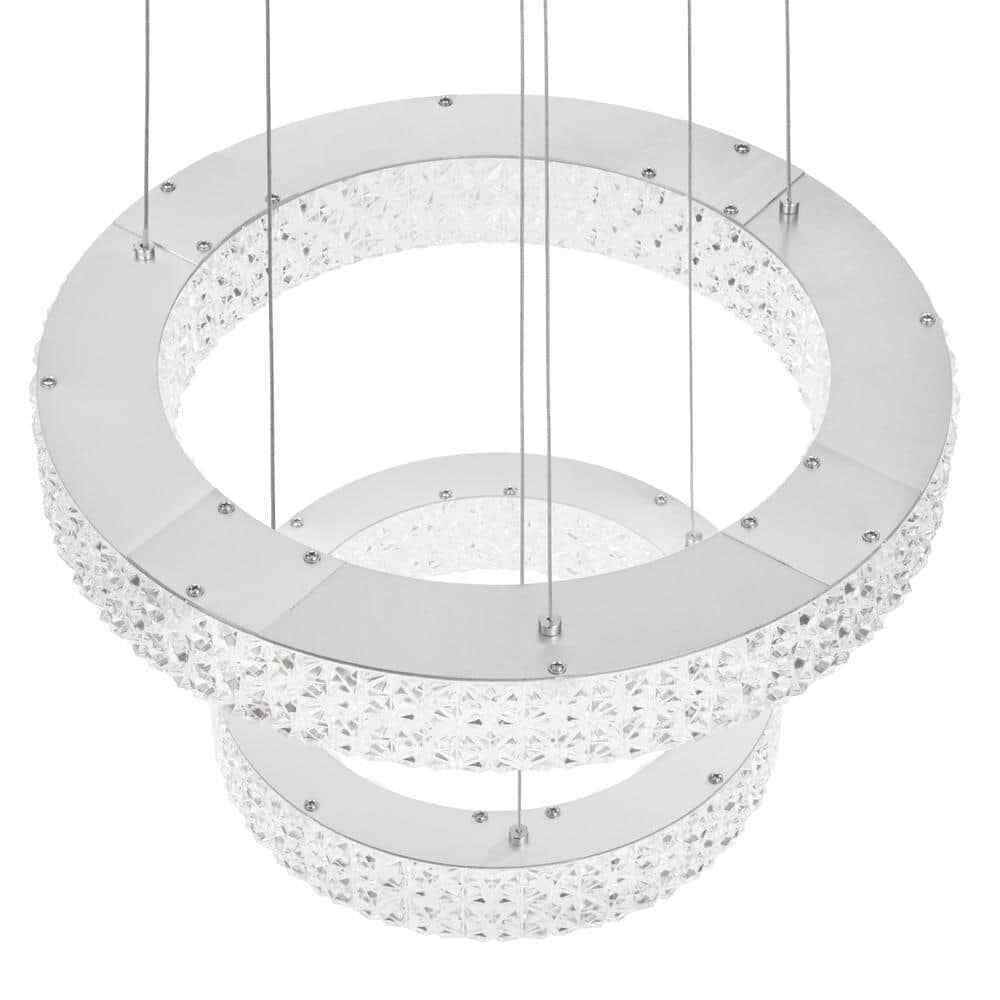 Home Decorators Wesley Park 150-Watt Integrated LED Chrome Pendant Hanging Light