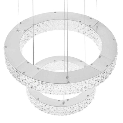 Home Decorators Wesley Park 150-Watt Integrated LED Chrome Pendant Hanging Light
