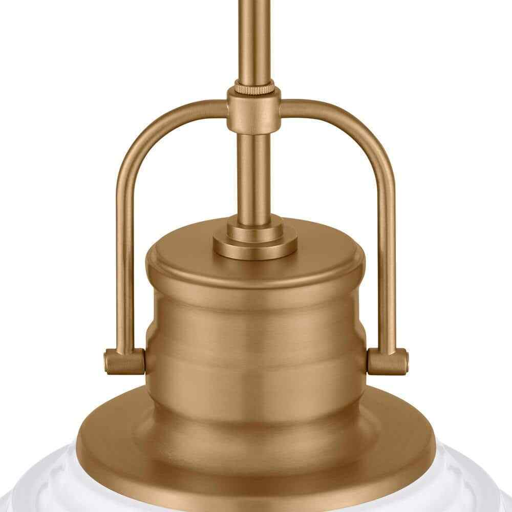 Home Decorators Shelston 13in 1-Light White Brass Hanging Kitchen Pendant Light
