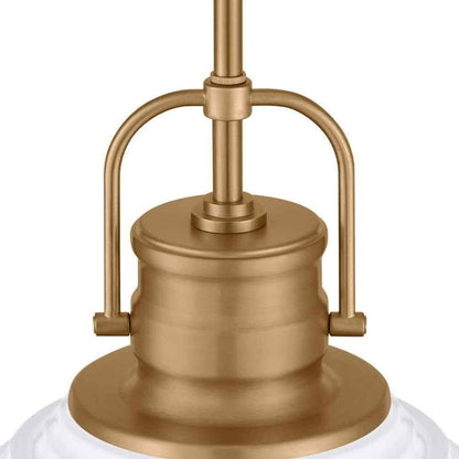 Home Decorators Shelston 13in 1-Light White Brass Hanging Kitchen Pendant Light