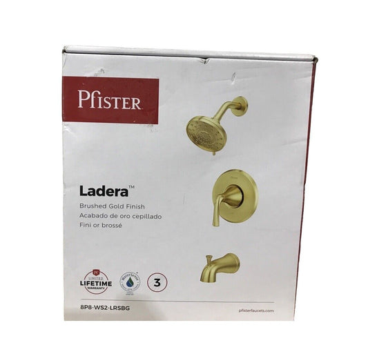 Pfister Ladera Single Handle 3-Spray Tub and Shower Faucet 1.8 GPM, Brushed Gold