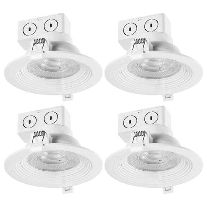Globe Electric 5 in. 3000K White Integrated LED Recessed Lighting Kit 4-Pack