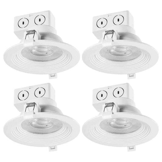 Globe Electric 5 in. 3000K White Integrated LED Recessed Lighting Kit 4-Pack
