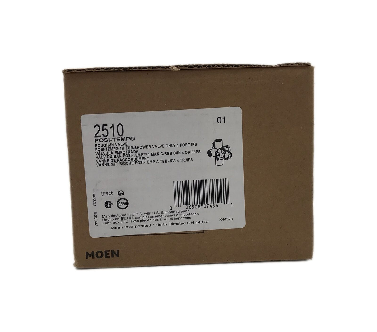 MOEN 2510 Brass Rough-In Posi-Temp Pressure-Balancing Cycling Tub Shower Valve