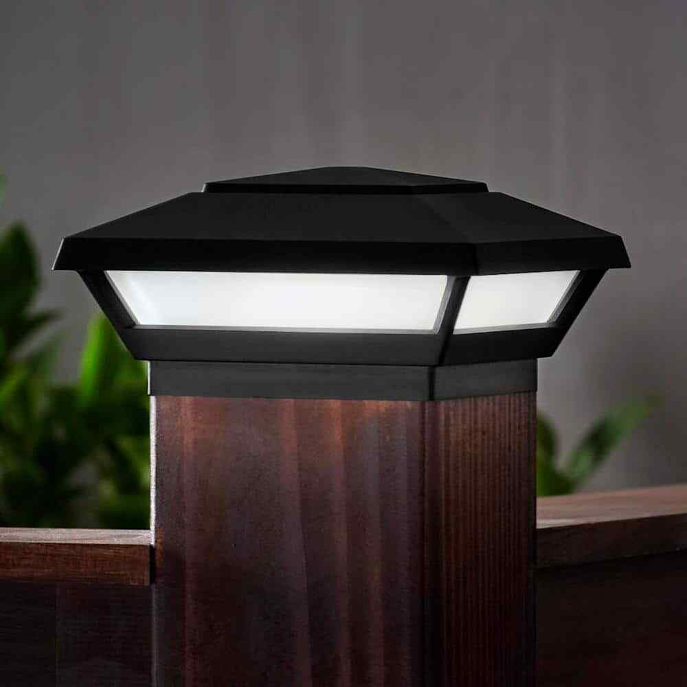 Hampton Bay Low Voltage Black Integrated LED 4x4 and 6x6 Deck Post Light 62944