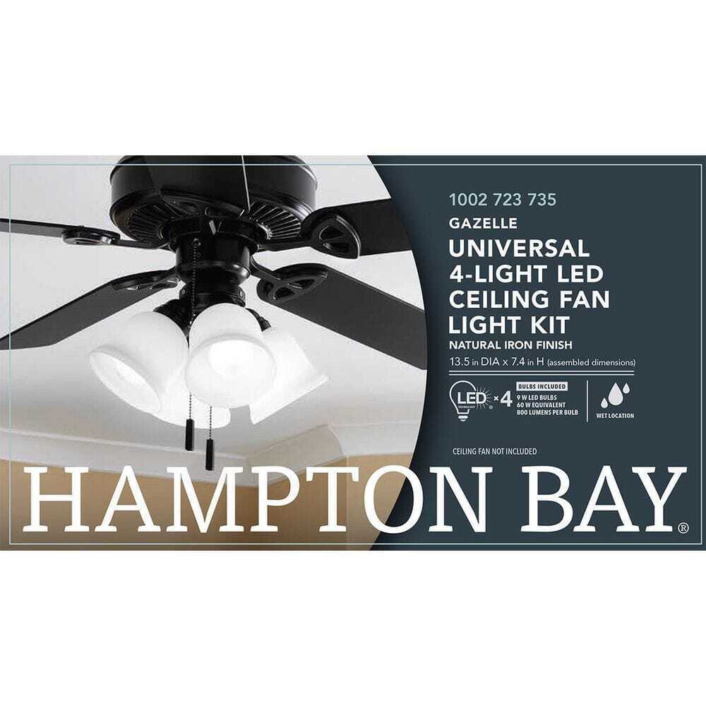 Hampton Bay Gazelle 4-Light LED Ceiling Fan Light Kit 91306