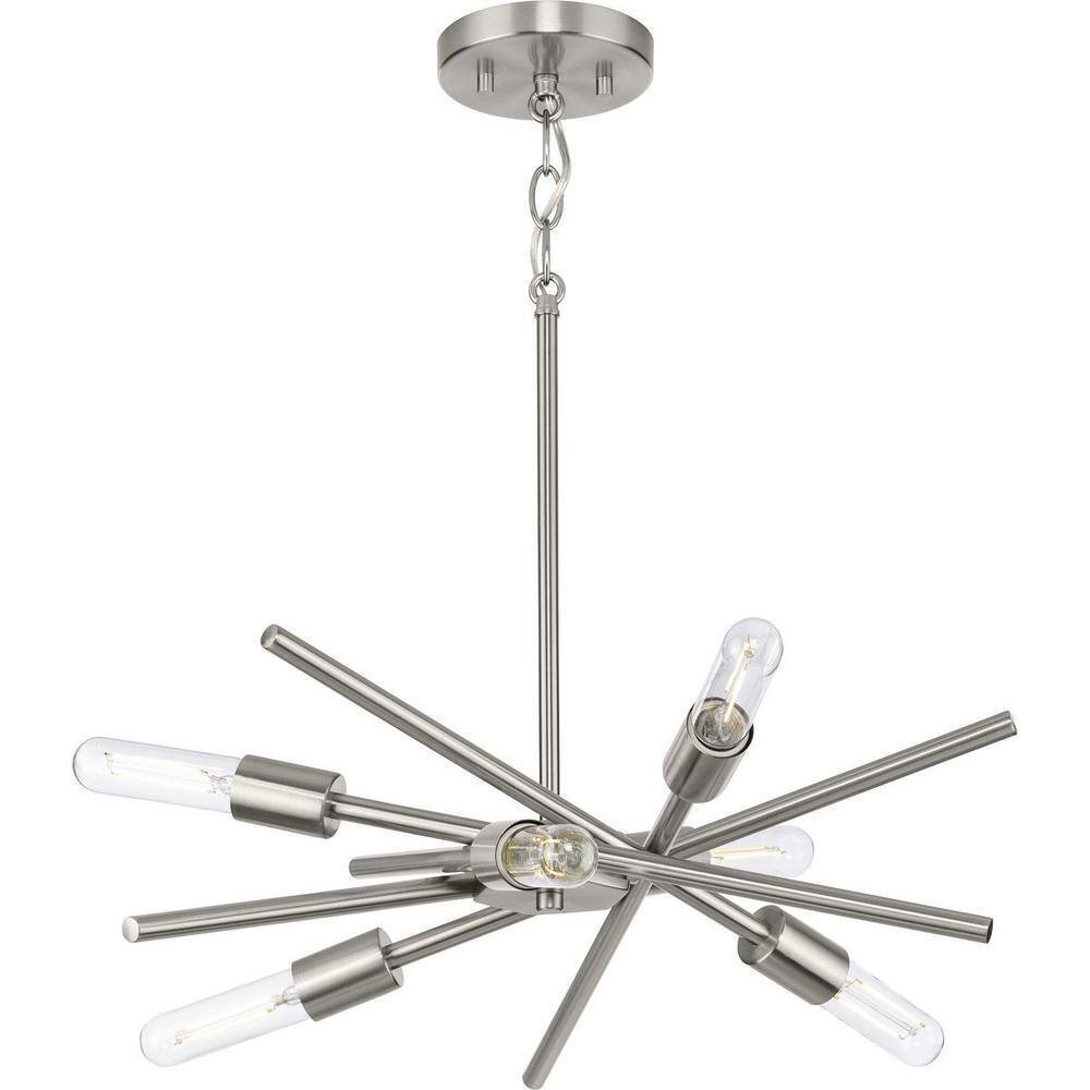 Progress Lighting Astra Collection 6-Light Brushed Nickel Chandelier