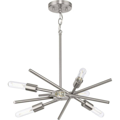 Progress Lighting Astra Collection 6-Light Brushed Nickel Chandelier