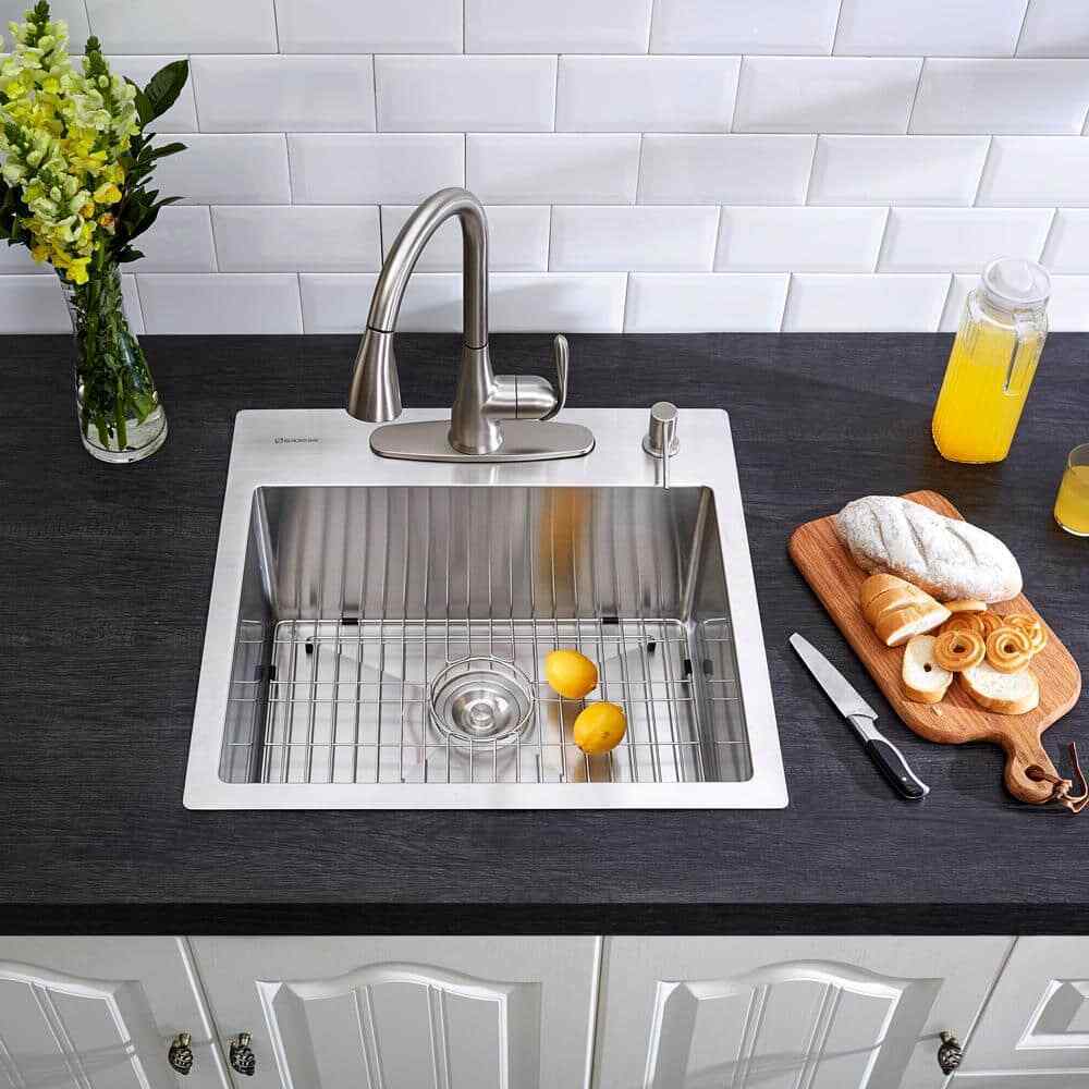 Glacier Bay Professional 23 in Drop-in 16G Stainless Single Bowl Kitchen Sink