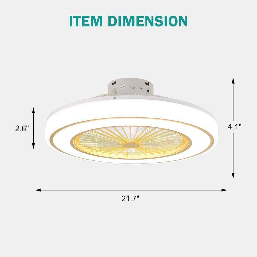 Oaks Aura 20in.LED White Bladeless Smart App Control Low Profile Ceiling Fan