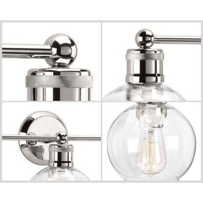 Progress Lighting Hansford 3-Light Polished Nickel Clear Glass Vanity Light