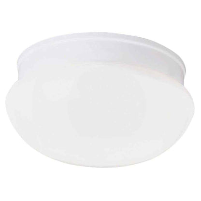 Progress Lighting 2-Light White Flush Mount with White Glass