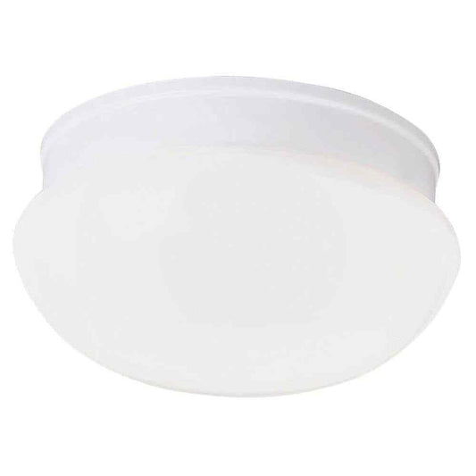 Progress Lighting 2-Light White Flush Mount with White Glass