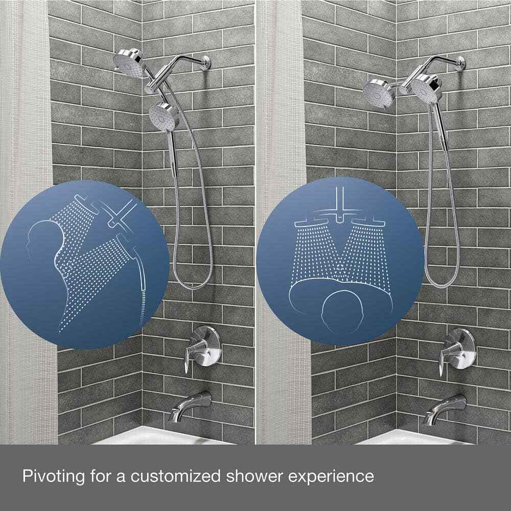 KOHLER Awaken 3-Spray 5 in. Dual Wall Mount Shower Head in Polished Chrome