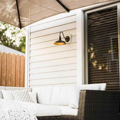 Home Decorators Bell Ridge 10 in. Black Lantern Outdoor Wall Sconce w/ 1-Light