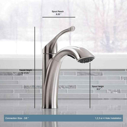 KOHLER Mistos Single-Handle Pull-Out Sprayer Kitchen Faucet In Stainless Steel
