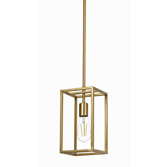 STANFORD LIGHTING Argenta 1-Light Antique Brass Cage Pendant
