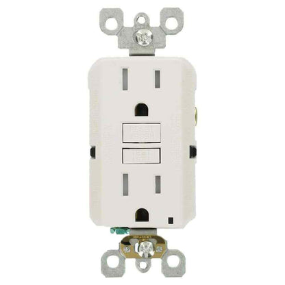 Leviton 15Amp SmartlockPro Slim Tamper Resistant GFCI Duplex Outlet White 3-Pack