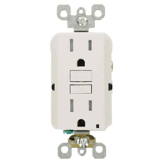 Leviton 15Amp SmartlockPro Slim Tamper Resistant GFCI Duplex Outlet White 3-Pack