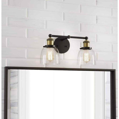 Home Decorators Collection Evelyn 2 Light Bronze Modern Bathroom Vanity Light