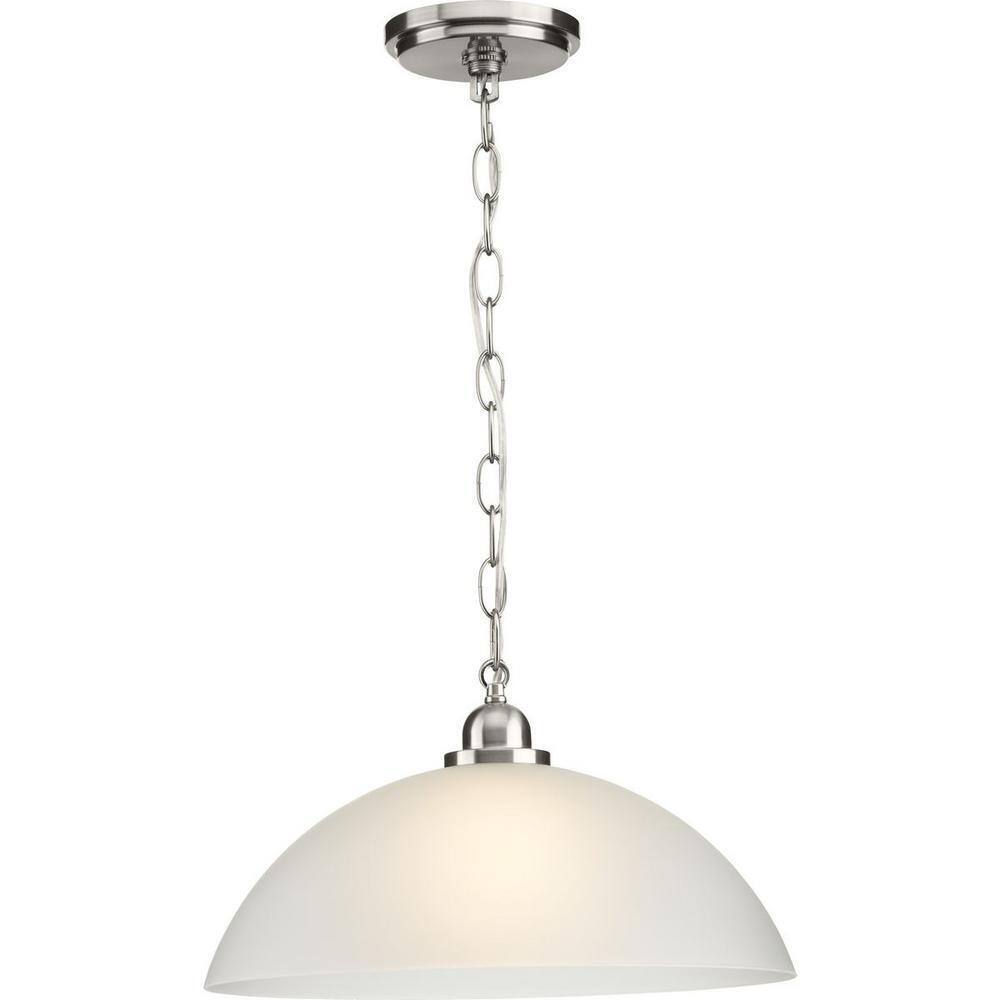 Progress Lighting Classic 1-Light Brushed Nickel Pendant P500149-009