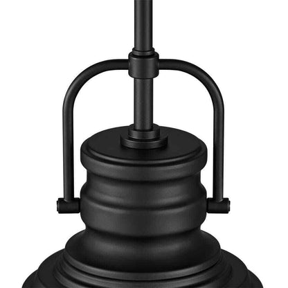 Home Decorators Shelston 10 in. 1-Light Black Pendant w/ Metal Shade