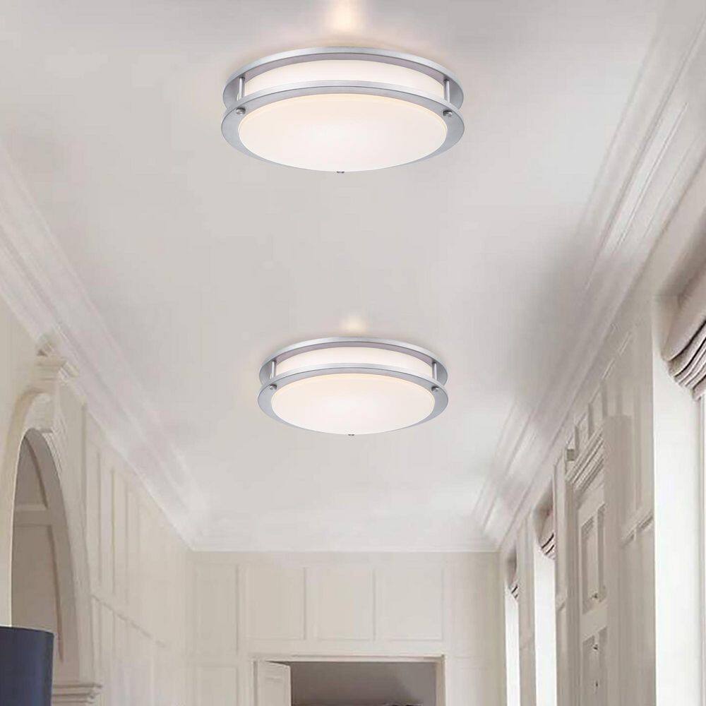 Hukoro Hanz 13 in. Brushed Selectable LED 2700K-5000K Flush Mount Ceiling Light