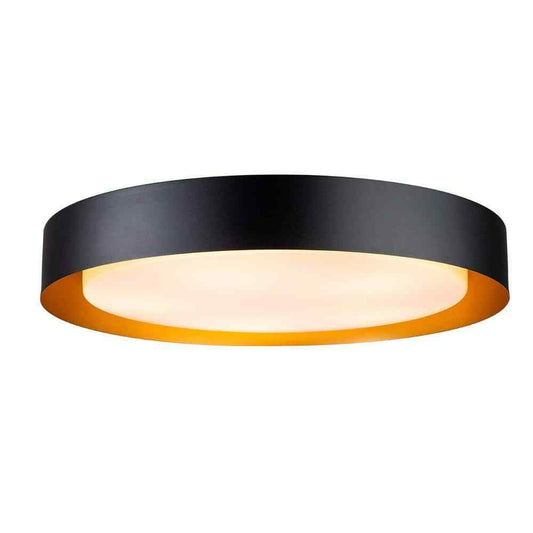 EDISLIVE Victor 23.6 in. 5-Light Minimalist Black Flush Mount 81010000039408