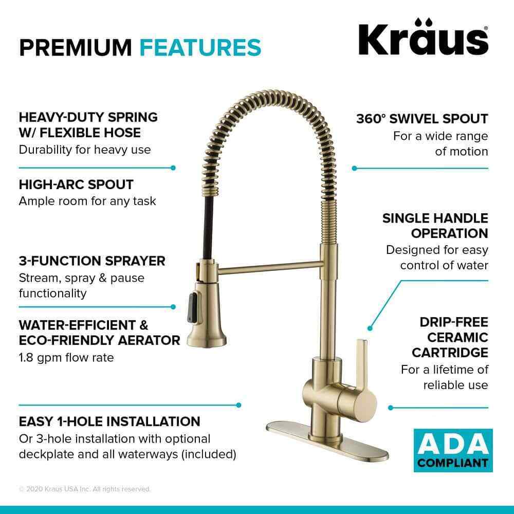 KRAUS Britt Single Handle Commercial Style Kitchen Faucet