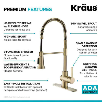 KRAUS Britt Single Handle Commercial Style Kitchen Faucet