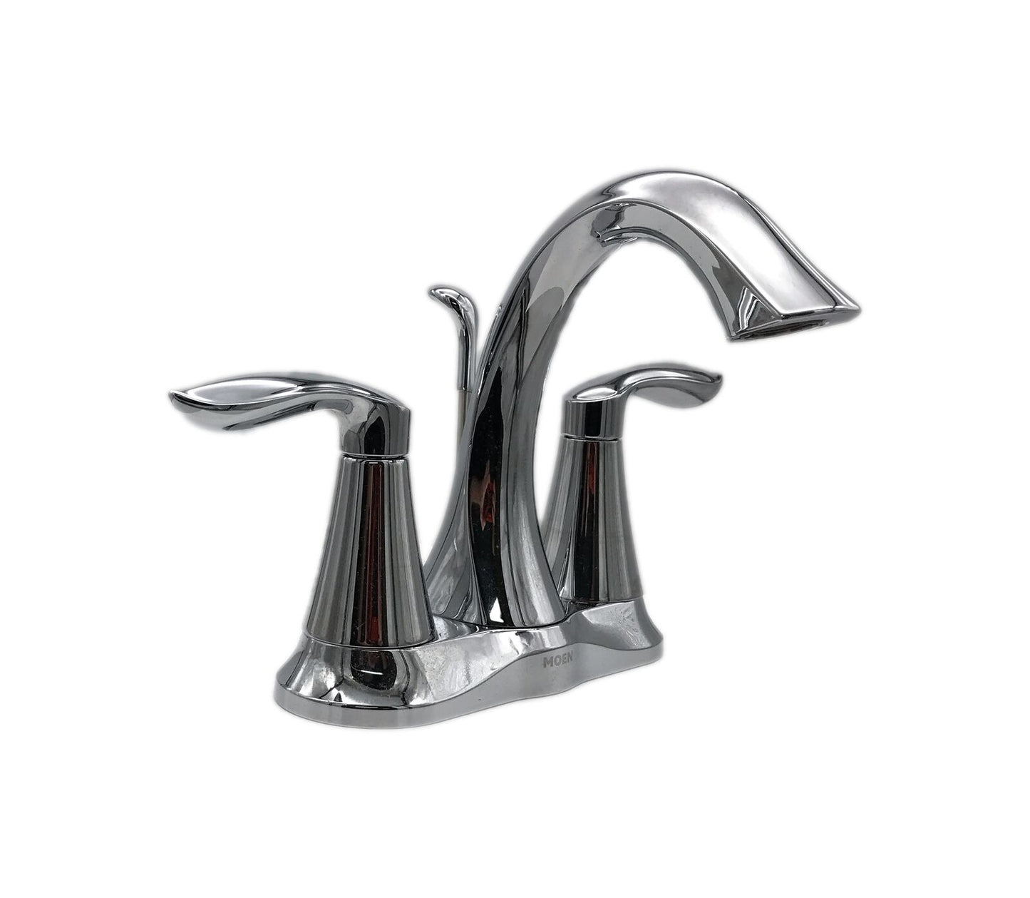 MOEN Eva 4 in. Centerset 2-Handle High-Arc Bathroom Faucet in Chrome 6410
