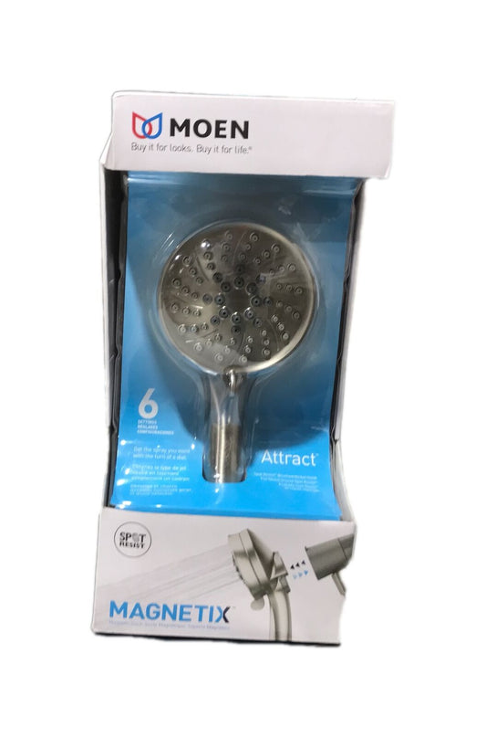 MOEN Attract w/ Magnetix 6-Spray Single Wall Mount 3.75" Adjustable Shower Head