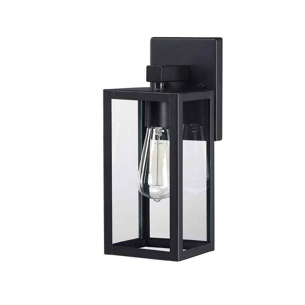 Hukoro Martin 1-Light Black Outdoor Wall Lantern Sconces 2-Pack F87702-BK