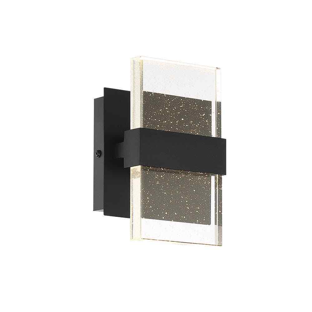 Home Decorators Alberson 2-Light Matte Black LED Indoor Wall Sconce Bubble Glass