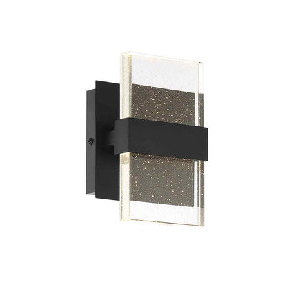 Home Decorators Alberson 2-Light Matte Black LED Indoor Wall Sconce Bubble Glass