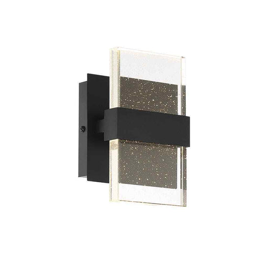 Home Decorators Alberson 2-Light Matte Black LED Indoor Wall Sconce Bubble Glass