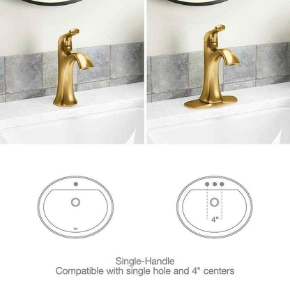 KOHLER Sundae Single Handle Single Hole Faucet in Vibrant Brushed Moderne Brass