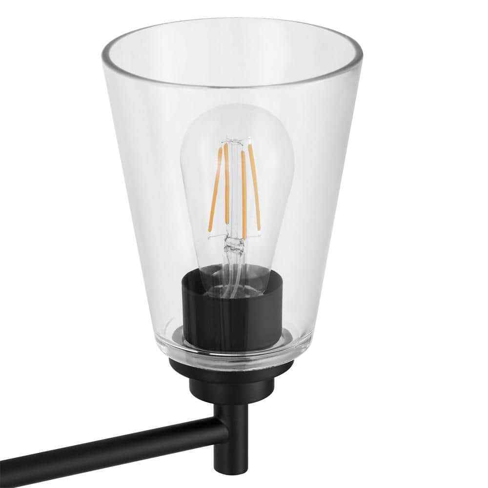 Hampton Bay Wakefield 31 in. 4-Light Matte Black Bath Vanity Light HB3682-43