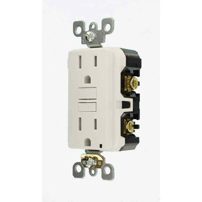 Leviton 15Amp SmartlockPro Slim Tamper Resistant GFCI Duplex Outlet White 3-Pack