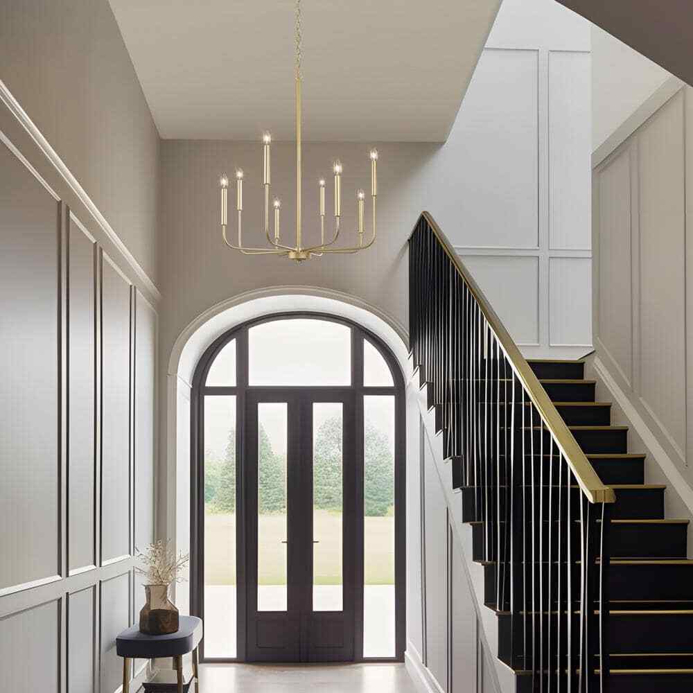 LNC Modern Gold Island Chandelier Transitional 8-Light Pale Brass Pendant Light