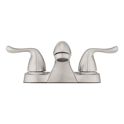 Glacier Bay 4 in. Centerset 2-Handle Low-Arc Bathroom Faucet in Brushed Nickel