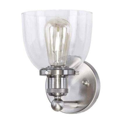 Home Decorators Evelyn Brushed Nickel Modern Industrial Indoor Wall Sconce