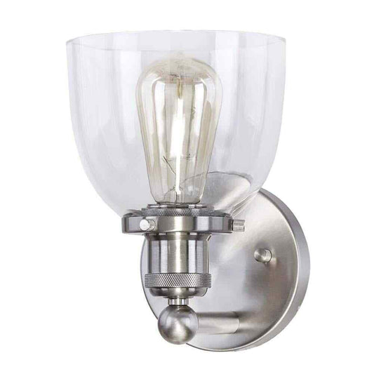 Home Decorators Evelyn Brushed Nickel Modern Industrial Indoor Wall Sconce