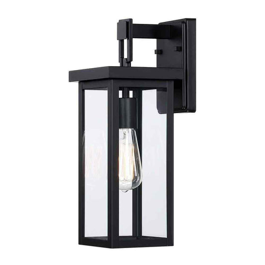 Hukoro 1-Light Matte Black Hardwired Outdoor Wall Lantern Sconce