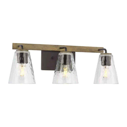 Home Decorators Westbrook Weathered Oak Rustic Farmhouse Bathroom Vanity Light
