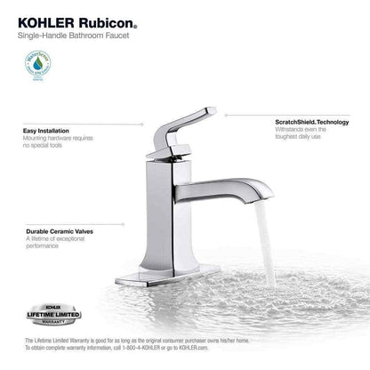 KOHLER Rubicon Single Hole Single-Handle Bathroom Faucet in Polished Chrome