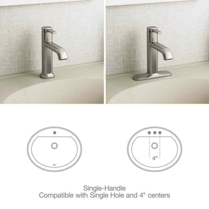 KOHLER Ashan Single Hole Single-Handle Bathroom Faucet in Vibrant Brushed Nickel